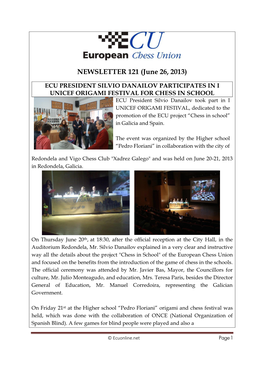 NEWSLETTER 121 (June 26, 2013)