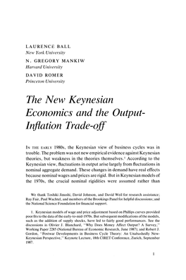 The New Keynesian Economics and the Output- Infation Trade-08