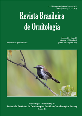 Sociedade Brasileira De Ornitologia / Brazilian Ornithological Society Belém - PA