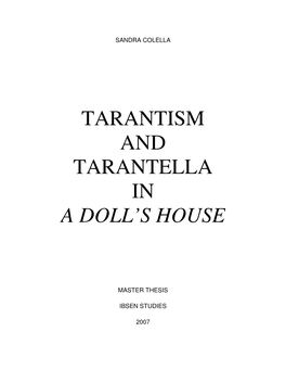 Tarantism and Tarantella in a Doll's House