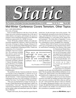 March 2002 Mid-Winter Conference Covers Terrorism, Other Topics by C