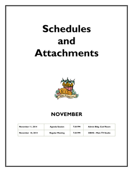 November Schedules and Attachments
