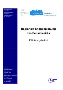 Regionale Energieplanung Des Sensebezirks