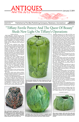 Tiffany Favrile Pottery and the Quest of Beauty
