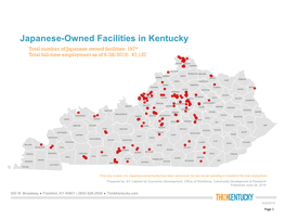 Japanese-Owned Facilities in Kentucky