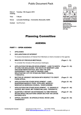 (Public Pack)Agenda Document for Planning Committee, 13/08/2019