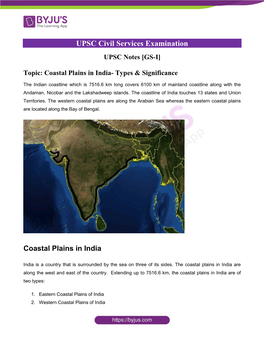 Coastal Plains in India- Types & Significance