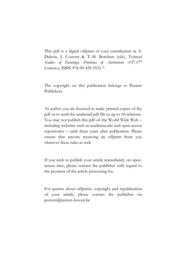This Pdf Is a Digital Offprint of Your Contribution in A. Dubois, J. Couvert & T.-H