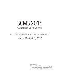 Scms 2016 Conference Program