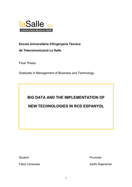 Big Data and the Implementation of New Technologies in Rcd Espanyol