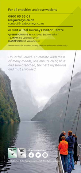 Doubtful Sound Is a Remote Wilderness of Many