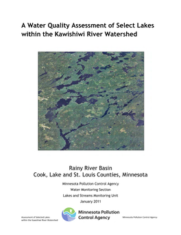 A Water Quality Assessment of Select Lakes Within the Kawishiw River