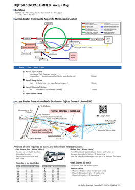 Map from Heneda Airport : FUJITSU GENERAL LIMITED