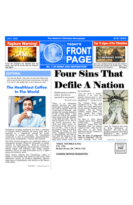 JULY 2020 the Nation’S Christian Newspaper $2.50 / ISSUE