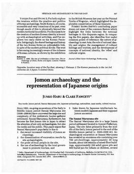 Jomon Archaeology and the Representation of Japanese Origins