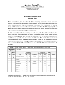 Gassaway Family Ancestry October 2017