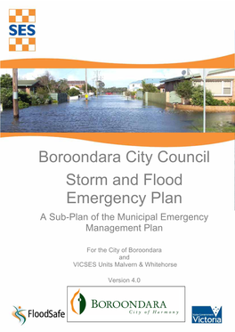 Boroondara City Council Storm and Flood Emergency Plan a Sub-Plan of the Municipal Emergency Management Plan