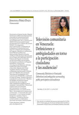 Televisión Comunitaria En Venezuela