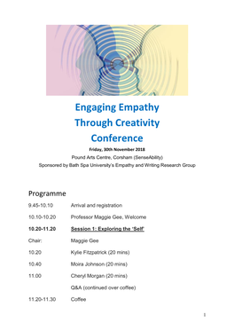 Engaging Empathy Through Creativity Conference