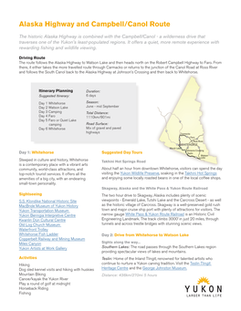 Alaska Highway and Campbell/Canol Route
