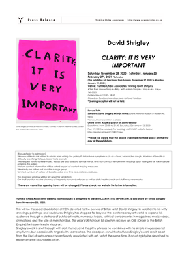 David Shrigley CLARITY