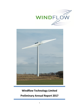 Windflow Technology Limited Preliminary Annual Report 2017