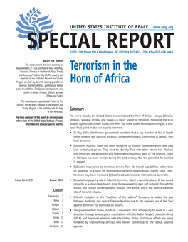 Terrorism in the Horn of Africa: Threats and Responses,” Held on May 28