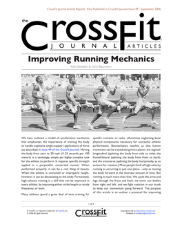 Improving Running Mechanics Karl Geissler & John Baumann