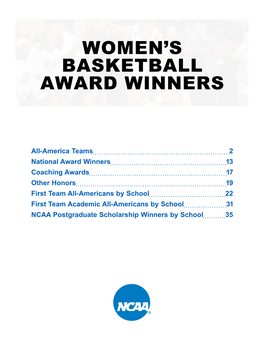 Women's Basketball Award Winners