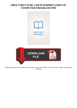 Structure and Interpretation of Computer Programs Free