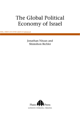 The Global Political Economy of Israel