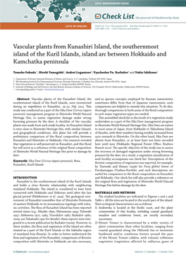 Check List the Journal of Biodiversity Data