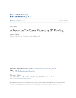 A Report on the Casual Vacancy by J.K. Rowling