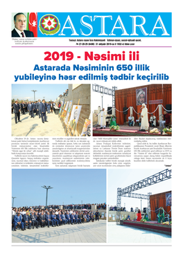 “Astara” Qəzeti Oktyabr 2019