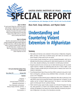 Understanding and Countering Violent Extremism in Afghanistan