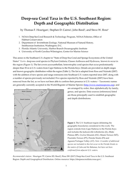 Deep-Sea Coral Taxa in the US Southeast Region