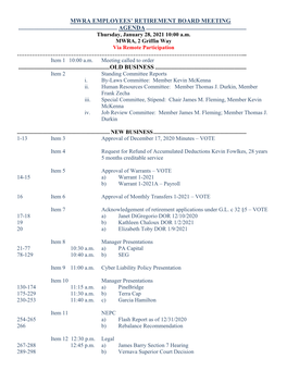 Mwra Employees' Retirement Board Meeting