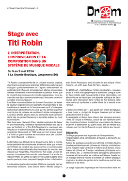 Stage Avec Titi Robin