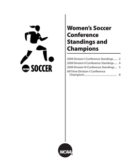 Women's Soccer Conference Standings and Champions