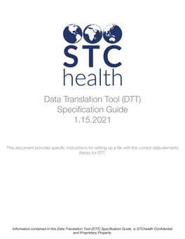 (DTT) Specification Guide,​ ​Is Stchealth Confidential and Proprietary P