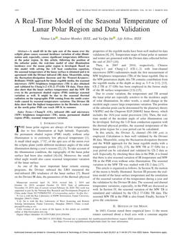 A Real-Time Model of the Seasonal Temperature of Lunar Polar Region and Data Validation