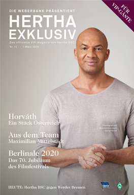 HERTHA EXKLUSIV Das Offizielle VIP-Magazin Von Hertha BSC Nr