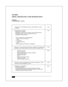 Iii Bds Oral Medicine and Radiology