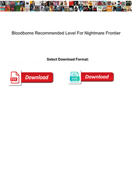 Bloodborne Recommended Level for Nightmare Frontier