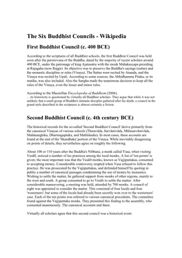 The Six Buddhist Councils - Wikipedia First Buddhist Council (C