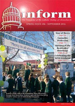 The Newsletter of the Catholic Bishop of Christchurch SPRING ISSUE 106 : SEPTEMBER 2016