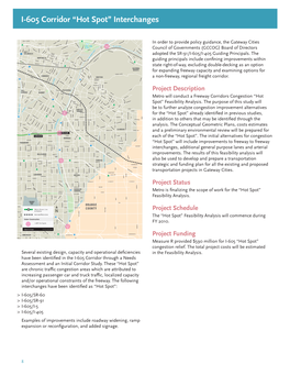 I-605 Corridor “Hot Spot” Interchanges