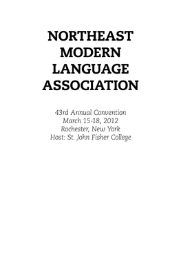 Northeast Modern Language Association