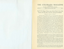 COLORADO MAGAZINE Published by the State Historical Society of Colorado