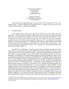 Tropical Cyclone Report Hurricane Fred (AL072009) 7-12 September 2009